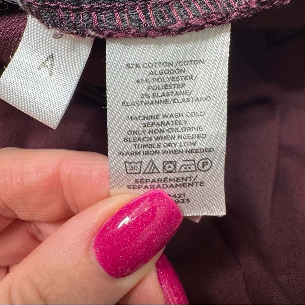 Ann Taylor LOFT The Sutton Skinny Dress Pants in Rich Aubergine Maroon Size 10 - Picture 10 of 10